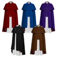 thumbnail image 2 of Capa de vampiro retro medieval para hombre, hecha a medida, ropa de calle de moda para hombre, chaqueta informal de estilo largo con un botón, 2 of 5