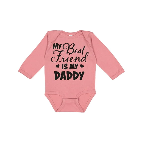 Inktastic My Best Friend is My Daddy with Hearts Boys or Girls Long Sleeve Baby Bodysuit
