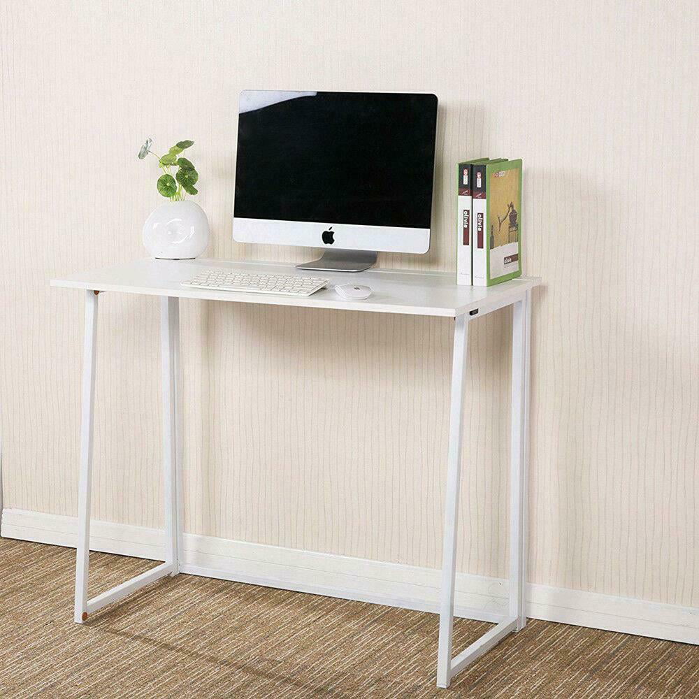 Modern Folding Computer Desk Home Office Study PC Writing Table Furniture White 