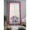thumbnail image 2 of Sheer Curtains 84 Inches Long, Independence Day Semi Sheer Curtains Light Filtering Window Treatment, Red Blue Flowers Patriotic Star Stripes Privacy Voile Drapes for Living Room Bedroom 52x84 Inch, 2 of 7