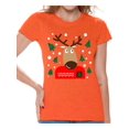thumbnail image 1 of Awkward Styles Christmas Reindeer Tshirt for Women Xmas Deer Shirt Funny Christmas Shirts for Women Christmas Deer Ugly T Shirt Xmas Gifts for Her Reindeer Ugly Christmas T Shirt Holiday Party Outfit, 1 of 4