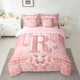 thumbnail image 2 of Manfei Kawaii Bowknot Alphabet R 7-Piece Twin Bedding Sets for Female Women Teens,Bling Glitter Splash Bedding Comforter Set,Flying Butterfly Breathable Sheet Sets,Dreamy Princess Room Decor, 2 of 8