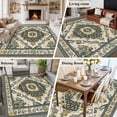 thumbnail image 5 of 5'x8' Area Rugs, Green Boho Indoor Outdoor Area Rug for Living Room Bedroom, Southwestern Geometric Vintage Ethnic Washable Bathroom Rugs Kitchen Floor Carpet Mats Home Decor Aesthetic, 5 of 8