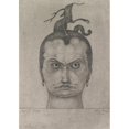 thumbnail image 2 of Paul Klee 18x24 Black Ornate Framed Double Matted Museum Art Print Titled: Impending Head (1905), 2 of 5