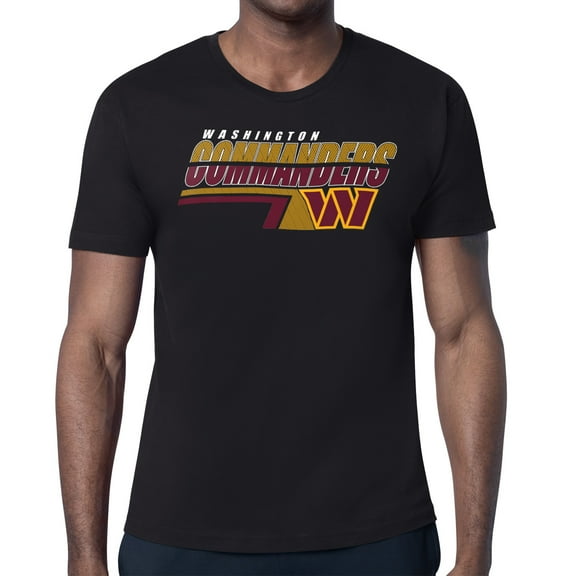 Men's Starter Black Washington Commanders Logo Push Graphic T-Shirt