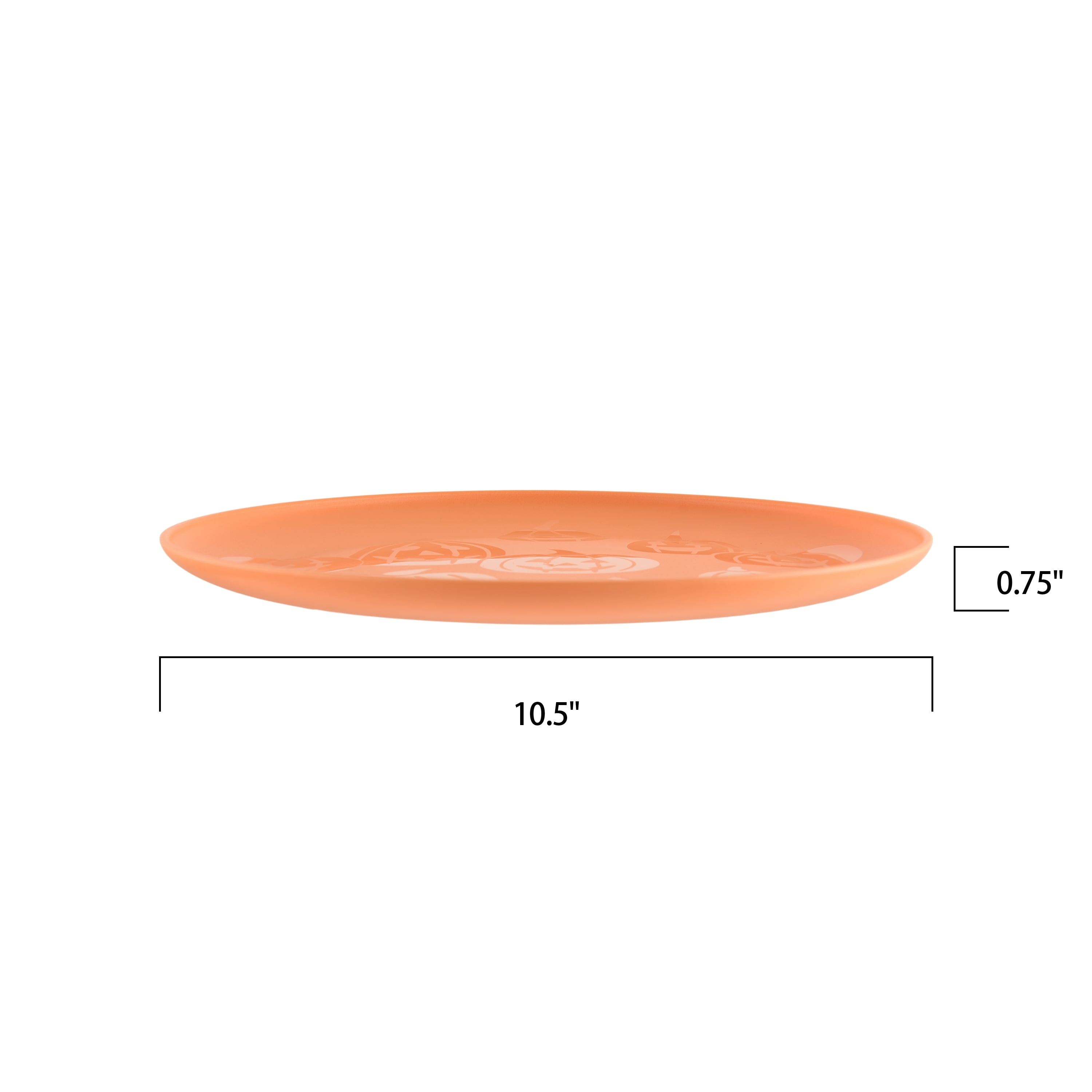 Mainstays 30-Piece Plastic Etched Pumpkin Dinnerware Set, Orange