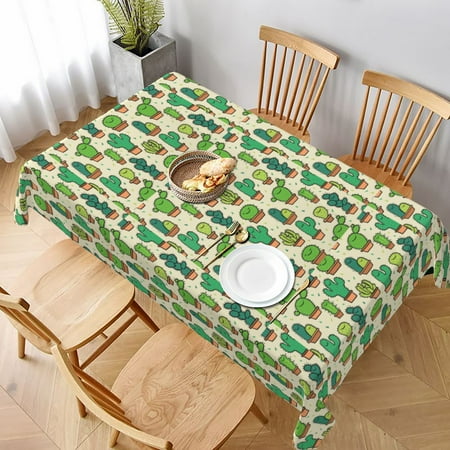 

Tablecloth Cactus Cacti Table Cloth For Rectangle Tables Waterproof Resistant Picnic Table Covers For Kitchen Dining/Party(60x90in)