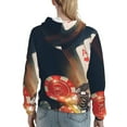 thumbnail image 7 of Picia Poker Chips Pattern Casual Women's Hoodie, Hooded Sweatshirt with Kangaroo Pocket, Comfortable Pullover with Eye-catching Drawstrings-XX-Large, 7 of 7