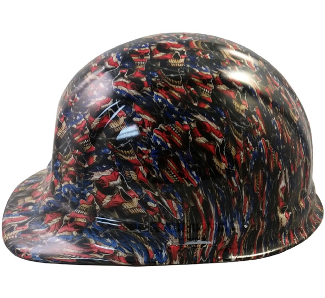 Patriot Skulls Hydro Dipped Hard Hats Cap Style Design with 4 Pt Suspension