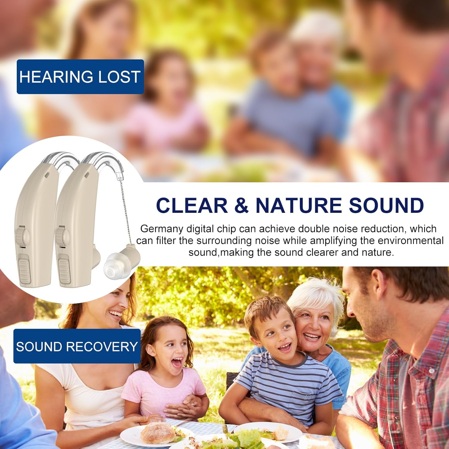 Hearing Aids, Digital Hearing Aids for Seniors with Noise Cancelling, Rechargeable Hearing Amplifier with Volume Control, Hearing Assist Hearing Loss Devices with Charging Case