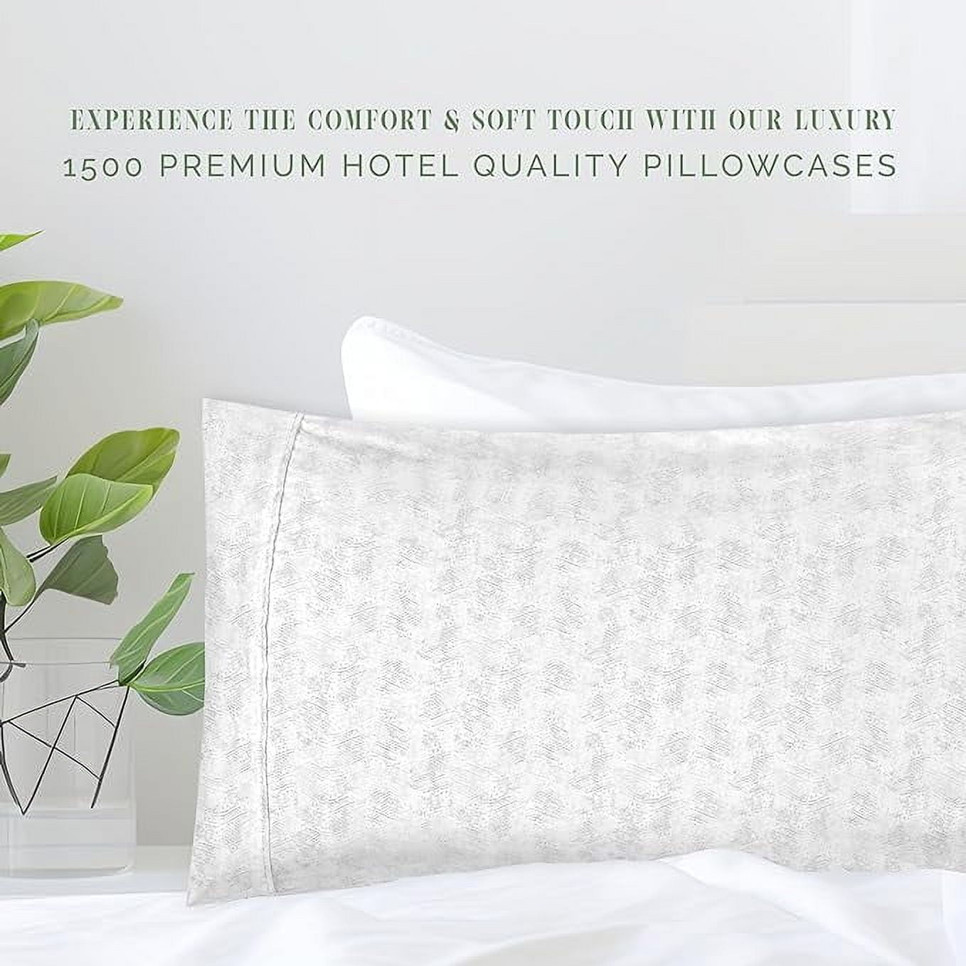 Elegant Comfort Set of 2 Sea Waves Print Pillowcases, 1500 Series Hotel Quality Microfiber, Soft and Smooth with Envelope Closure, King, Wave Beige