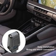 thumbnail image 4 of 2pcs Car Center Shift Knob Trim Covers, Carbon Fiber Car Shift Knob Cover Replacement, Gear Shift Lever Covers for Por-sche 992 2018‑2024, Black, 4 of 7