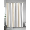 thumbnail image 5 of Shower Curtain Beige Grey Striped Bathroom Curtains with Hooks, Waterproof Fabric Vertical Stripes Bath Shower Curtains Set for Bathroom Bathtubs Decor 36x72 Inch, 5 of 8