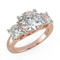 thumbnail image 3 of 3.00 Ct Sparkle Round Cut 3-stone Moissanite Anniversary Ring for Ladies in 18K Rose Gold Size 6 (D/VVS1) by Diamond-Capitals, 3 of 6