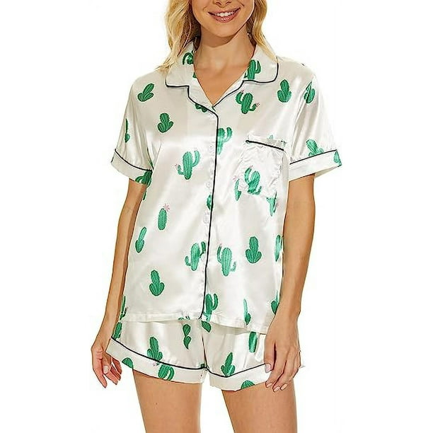 MyFav Women's Pajama Set Plus Size SuperSoft Short & Long Sleeve Top With Pants Twopiece Pjs