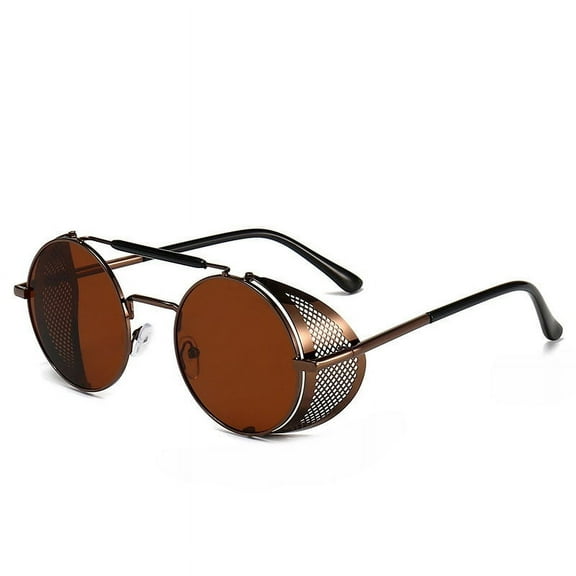 WEISIPU Polarised Steampunk Sunglasses Mens Brand Design Vintage Round UV400 Sun glasses