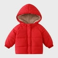thumbnail image 2 of Baby Girls Winter Coat Boys Puffer Jacket Zip up Long Sleeve Windproof Jacket Outwear Hooded Down Jacket Boys Winter Coats Size 9-12 Months, 2 of 8