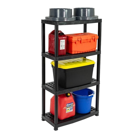 Estante Polycar Modelo Organizer 4N/N  Ventilado, color negro
