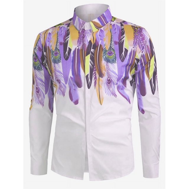 Camisa informal de manga larga con botones y bandera estadounidense para hombre, camisa de solapa para primavera y otoño, camisa de plumas para hombre