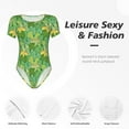 thumbnail image 4 of Pofeuu Cartoon Frog And Lotus Leaf Print Short Sleeve Body Suits Women Round Neck Bodysuits for Women Onesie Adult Set Body Suit-XX-Large, 4 of 7