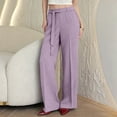 thumbnail image 7 of Qingpeng Womens Plus Size Wide Leg Pants High Waisted Elastic Palazzo Casual Pants Beach Trousers with Pockets, 7 of 7