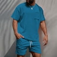 thumbnail image 2 of toraway Costumes pour Hommes Coupe Régulière 42 Mode Costume d'Été Manches Courtes Shorts en Velours Côtelé Décontracté Robe Col Rond Poche Haut Shorts à Cordon Style Confort TTG, 2 of 4