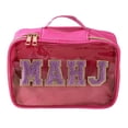 thumbnail image 1 of Pink Purple Multicolor Clear Mahjong Storage Bag, Waterproof Zippered Organizer, Portable Tile Case, 1 of 6