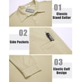 thumbnail image 2 of Pinspark Men's Long Sleeve Polo Quick Dry Lightweight Breathable UPF 50+ Sun Protection Shirt with Left Sleeve Pocket, 2 of 5
