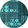 thumbnail image 1 of Ahgly Company Indoor Round Abstract Light Blue Modern Area Rugs, 4' Round, 1 of 4
