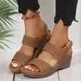 thumbnail image 3 of IUJSOY Womens Sandals Open Toe Hollow Out Wedge Sandals Casual Summer Slingback Platform Sandals, 3 of 6