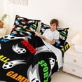 thumbnail image 4 of Erosebridal Black Soccer Full Size Sheets, Sport Bed Sheets for Boys and Girls, 4pcs, 1 Flat Sheet, 1 Fitted Sheet and 2 Pillowcases, 4 of 6