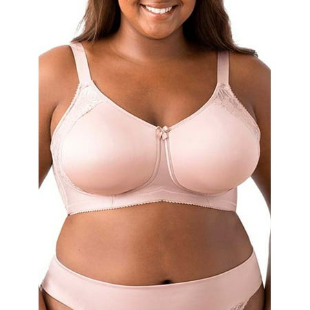 

Women s Elila 1903 Microfiber & Lace Molded Softcup Wireless Bra (Dusty Rose 44G)