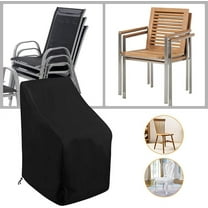 Emlimny Stacking Outdoor Chair Cover 25.59" x 25.59" x 33.46" Black Waterproof 210D