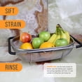 thumbnail image 4 of Stainless Steel Colander, Over Sink Fine Mesh Strainer with Extendable Handles for Pasta, Vegetables, and Fruits, 4 of 6