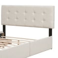 thumbnail image 5 of PAPROOS Queen Platform Bed Frame with Storage, Upholstered Platform Bed with Tufted Button Headboard and 4 Drawers, No Box Spring Needed, Queen Size Bed Frame for Adults, Beige, 5 of 5