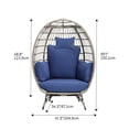 thumbnail image 5 of Dextrus Egg Chair Outdoor Egg Lounge Chair with Cushion Wicker Chair PE Rattan Chair for Patio, Garden, Backyard, Porch-Blue, 5 of 5