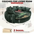 thumbnail image 4 of Aukfa 81.1" Oversized Cloud Couch Sleeper Sofa with Round Chaise Lounge, Modern Chenille Upholstered Boneless Sofa with Memory Foam and 14 Pillows, Emerald, 4 of 8