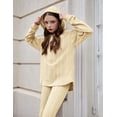 thumbnail image 6 of Arshiner Girl's 2 Piece Fall Outfits Rib-Knit Sweaters Set Knit Hoodie and Sweatpants, 6 of 6