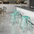 thumbnail image 4 of 24'' High Backless Mint Green Indoor-Outdoor Counter Height Stool, 4 of 7