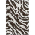 thumbnail image 2 of Modern Animal Print 8x10 (7'10" x 9'10") Area Rug Shag Zebra Brown Ivory Plush Easy Care Thick Soft Plush Living Room, 2 of 9