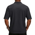 thumbnail image 4 of Polo Shirts for Men Short Sleeve Collared Golf Shirt Work Performance Athletic Polos with Pocket Gray 2XL, 4 of 7