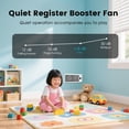 thumbnail image 5 of 4" x 10" Smart Register Booster Fan - 10-Speed Quiet Vent Fan with Remote Control for Heating & Cooling, Floor/Wall/Ceiling Mount, White, 5 of 7