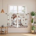 thumbnail image 3 of Coffee Gnomes Kitchen Curtains, Brown Buffalo Plaid Check Farmhouse Light Filtering Window Curtain Panels, 2Pcs Rod Pocket Window Treatments Set for Study Room Bathroom Bedroom 52x54 Inches, 3 of 9