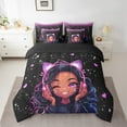 thumbnail image 2 of Erosebridal Black Bedding Sets Twin Size,Kawaii Anime Princess Comforter Sets with Sheets,Glitter Bedroom Decor,Reversible,7pcs, 2 of 5
