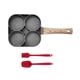 thumbnail image 3 of Sartén para huevos, olla para huevos, plancha, sartén para tortillas, mango de madera, utensilios de cocina, sartén antiadherente para panqueques para 4 agujeros, 3 of 9