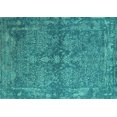 thumbnail image 1 of Ahgly Company Machine Washable Indoor Rectangle Oriental Turquoise Blue Industrial Area Rugs, 2' x 5', 1 of 4