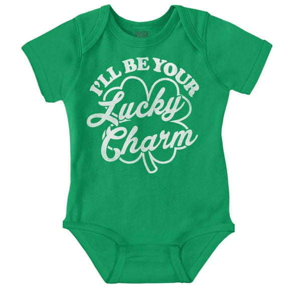 I'll Be Your Lucky Charm Clover Romper Boys or Girls Infant Baby Brisco Brands 12M