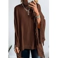 thumbnail image 3 of PRETTYGARDEN Women's Fall Winter Poncho Sweaters Trendy Chunky Knit Fringe Shawls Wraps Pullover Tops Holiday Outfits, 3 of 7