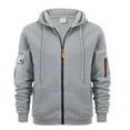 thumbnail image 2 of ZVNAΖH Zip-up Hooded Sweatshirt for Men, Zip Up Hoodie with Hidden Pockets Men, Mens Casual Warm Multi Pockets Fleece Zip Up Hoodie Coat Fall Winter, 2 of 6