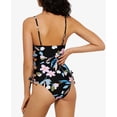 thumbnail image 2 of Hula Honey BLACK MULTI Flourishing Floral Lace-up One-Piece Swimsuit, US Large, 2 of 2